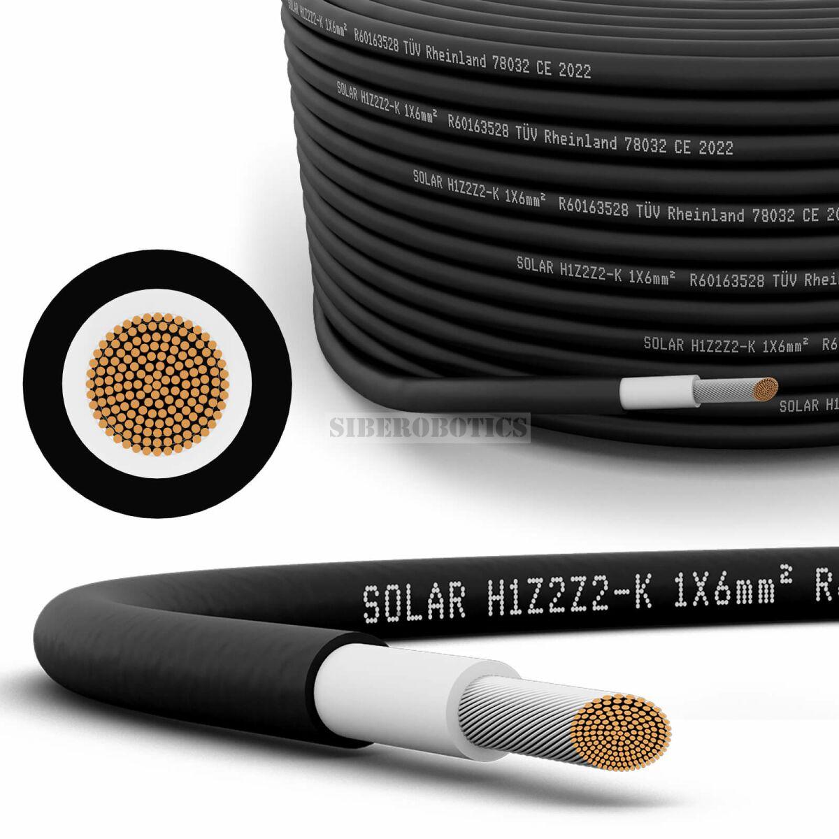 Solární kabel SolarPlus 1x6mm² (1 kV) cena za bm Černý