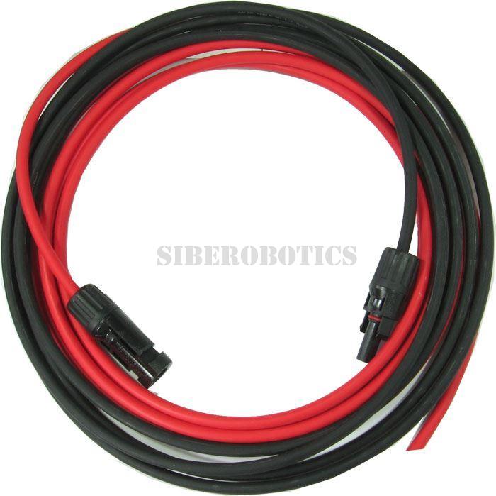 Solární kabel H1Z2Z2-K, 6mm2, červený+černý s konektory MC-4, 10m