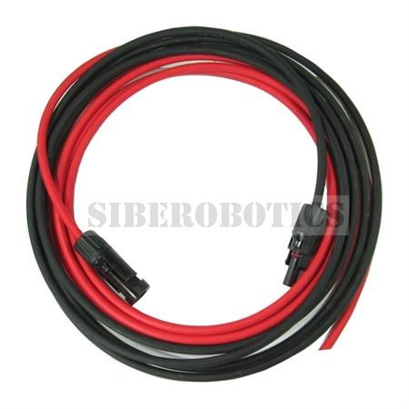 Solární kabel 6mm2, červený+černý s konektory MC4, 5m